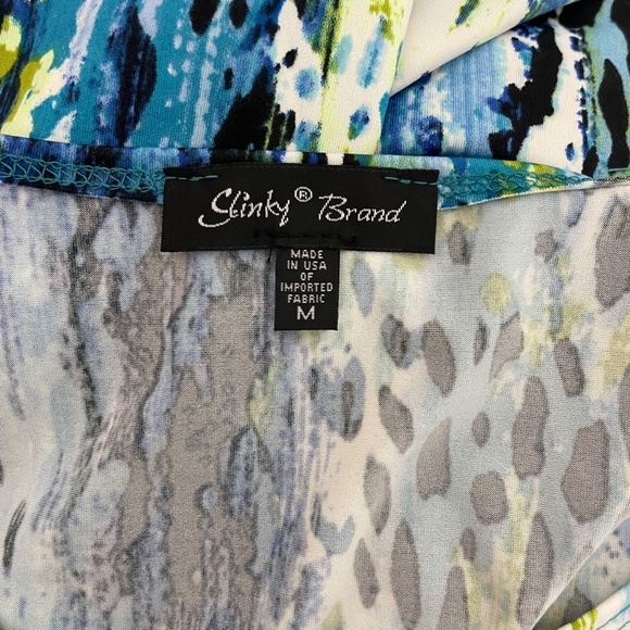 Women's Slinky Brand Multi color abstract blouse / top size Mediuum - Picture 11 of 11